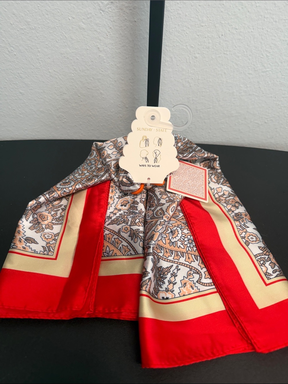 Sunday State | Bold Retro Orange Paisley Scarf